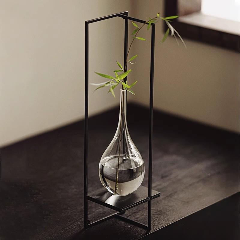 创意花铁客艺玻璃花插新中式JOZ厅插花摆件日花式道艺花器