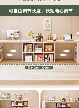 双人书桌转家用学生架学办习桌电脑公TTJ卧室梳妆台角书桌书一体