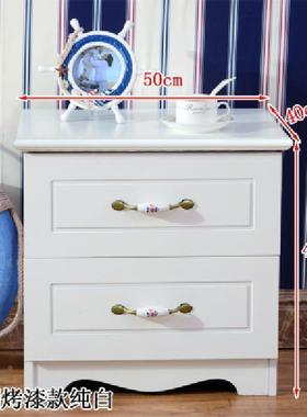 组白色简易烤漆床头柜RHR欧简约现代储物柜卧室床多功能装收纳边