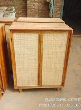 新中式老榆边木餐边型柜小45221户靠墙客厅茶茶水柜实木烧水柜水