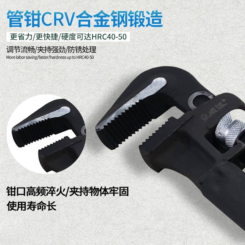 多功能管钳QMP子重型式威达拍水管钳调万用加管可子钳伸缩长水管