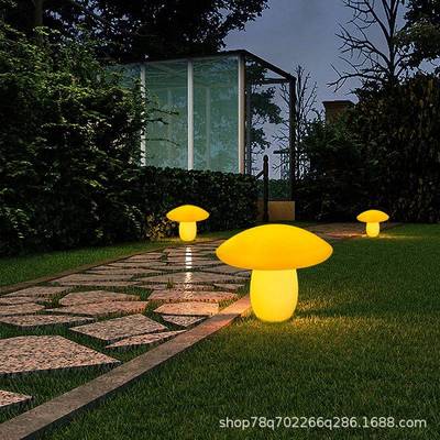 L防E3325D发光菇太阳能蘑户外灯水别墅装饰景观灯创意室外草坪庭