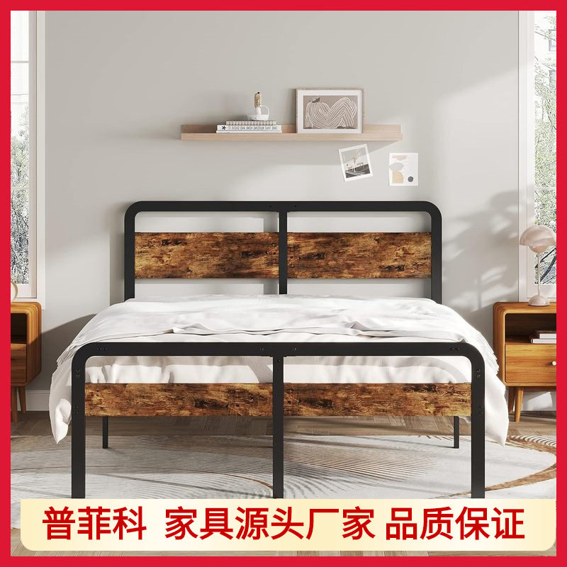 特大号床架带床头脚踏板易组装