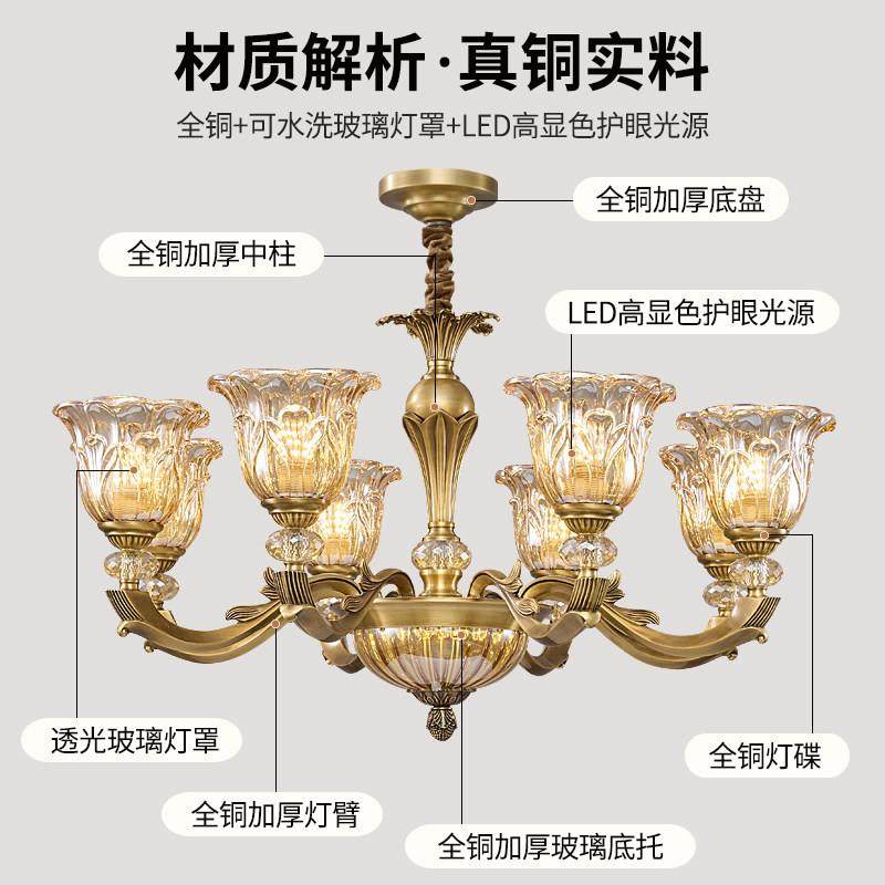 全中铜法式古美式复古轻奢压花古厅吊铜客灯护眼卧室706书房新款,家装灯饰光源,智能吊灯,淘宝优惠券,粉丝福利购,淘宝优惠卷