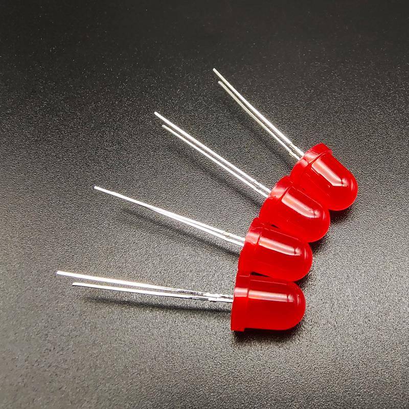 弯切脚K脚f8灯珠8mm红发红灯蓝绿黄灯Z605CFT0红光指示脚灯直式l