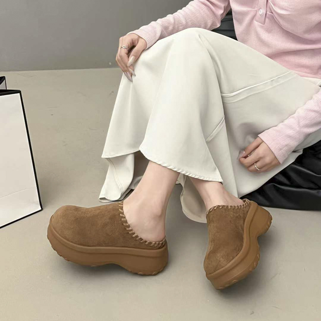 2025秋新款增高勃肯鞋女包头半拖