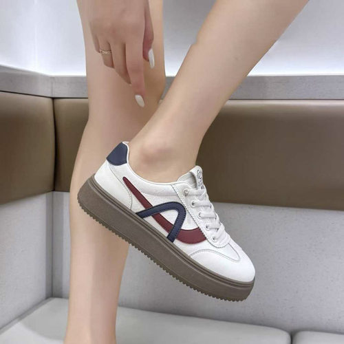 2025秋新款透气德训厚底小白鞋