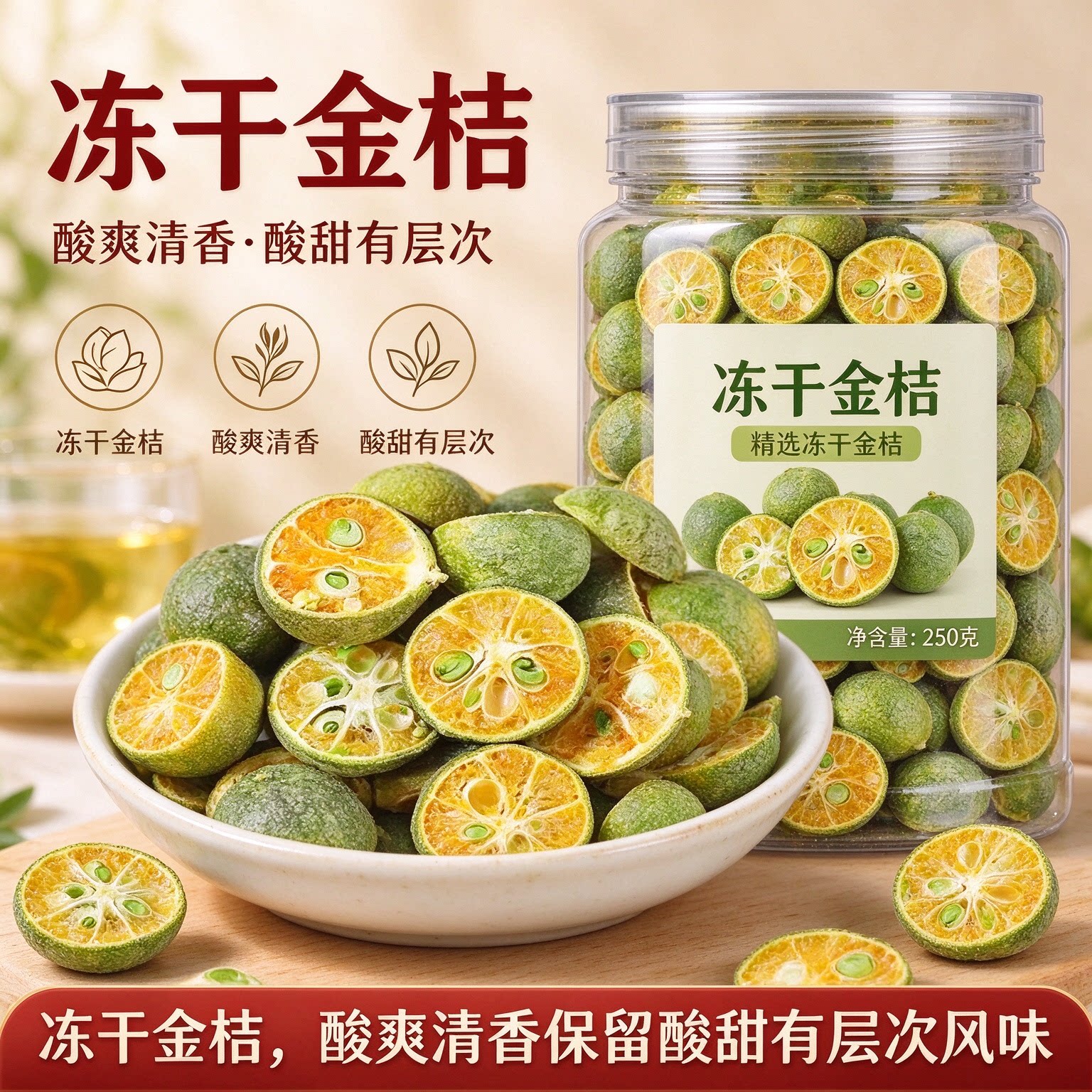 冻干青金桔青柠泡茶果干