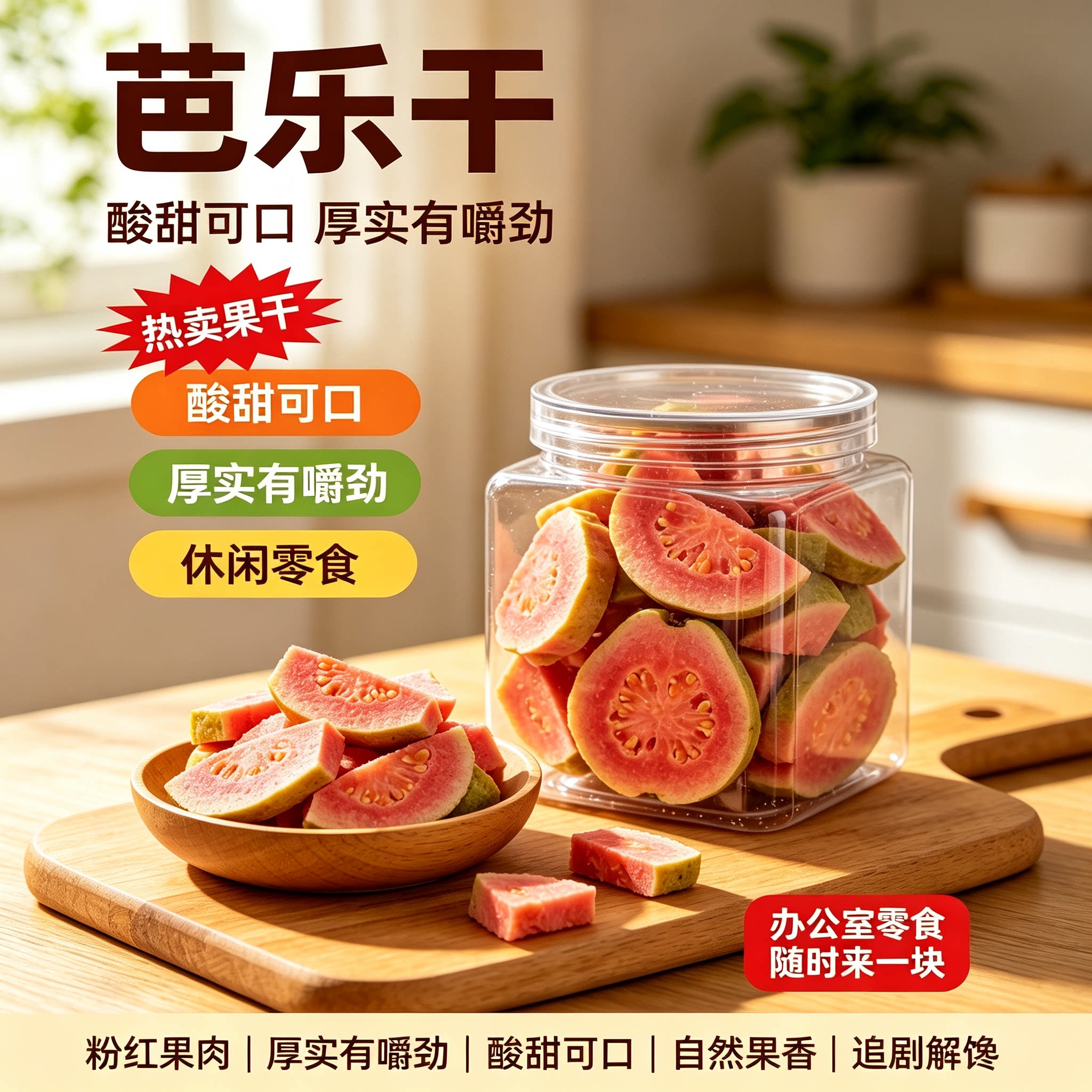 酸甜红心芭乐干即食果脯蜜饯