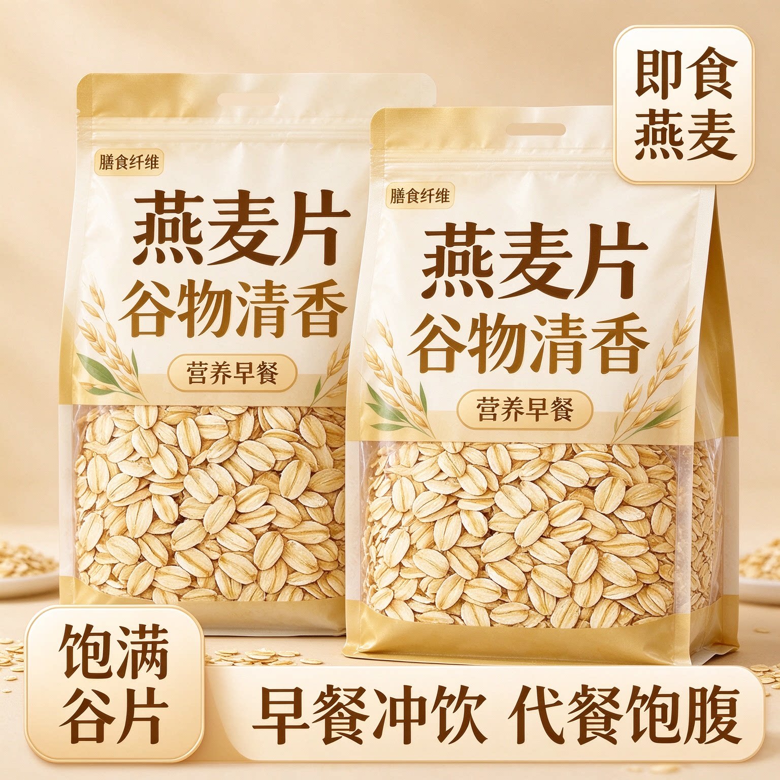 熟燕麦片大片即食冲泡早餐代餐