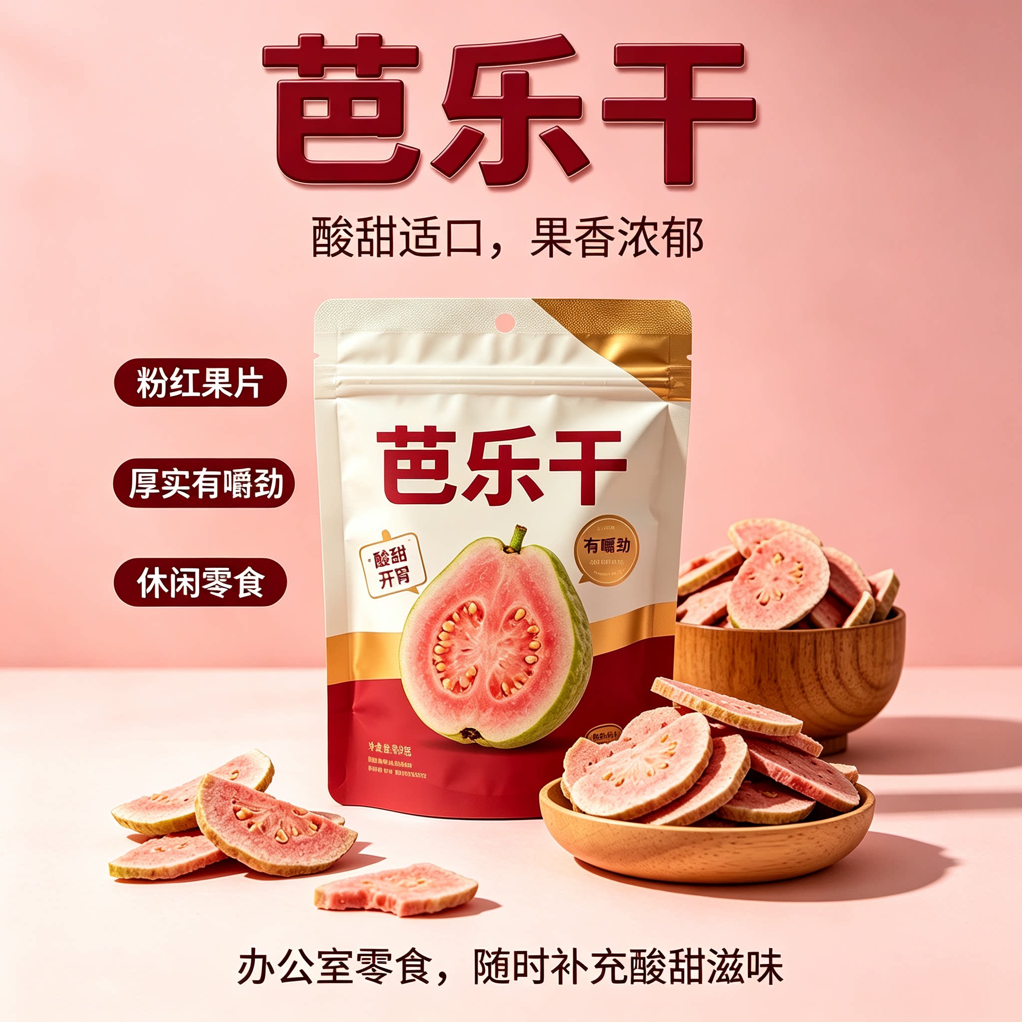 酸甜红心芭乐干即食果脯蜜饯