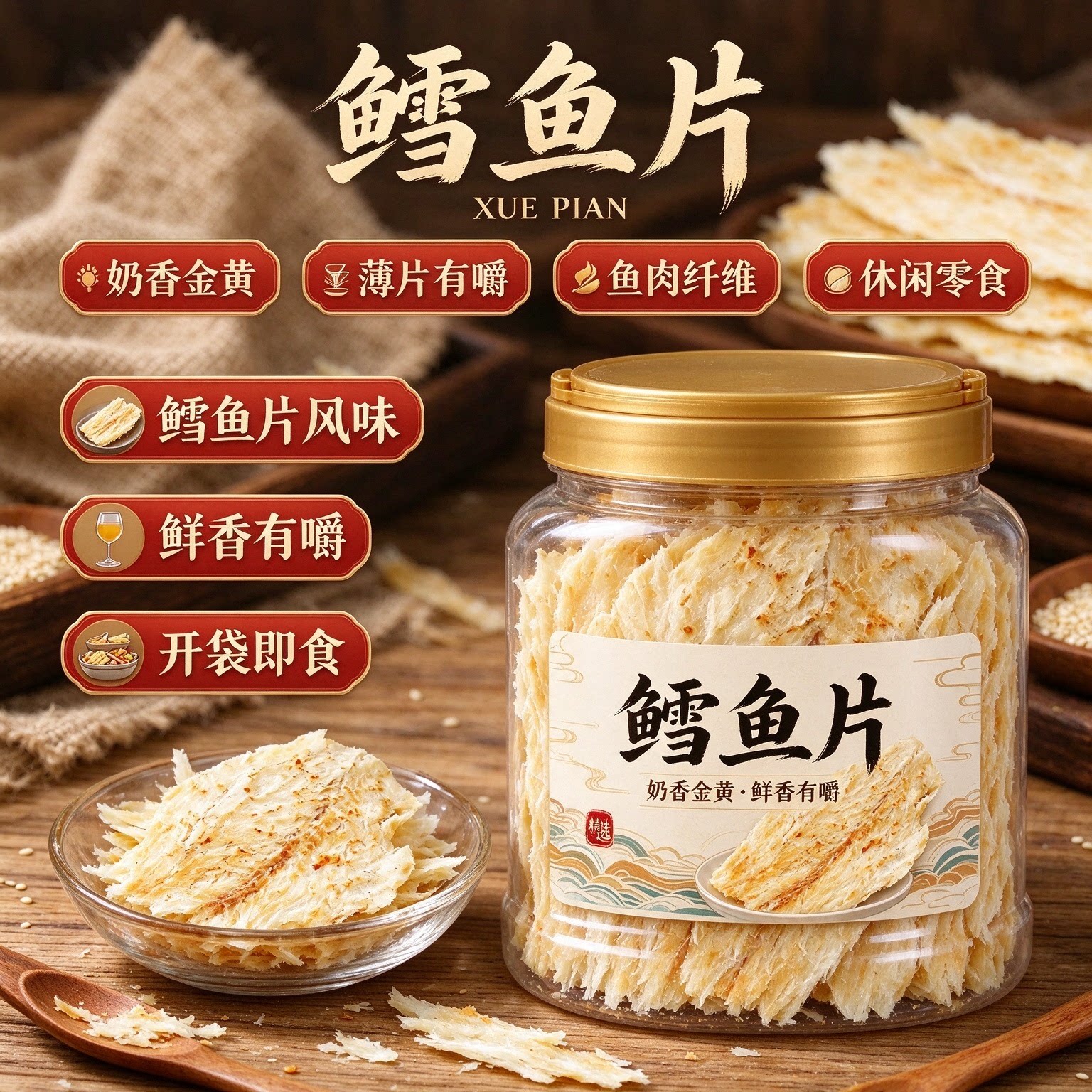 大连特产无糖无添加炭烤鳕鱼片