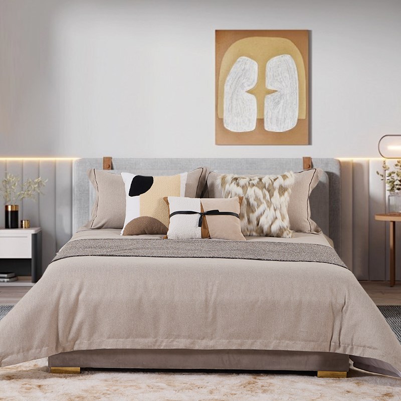 展厅样板间 家i具配套床品 轻奢意式侘寂风 高端软装床品多件套