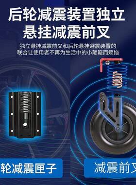 2寸轮椅4轻折叠老人专UTT便用手推车小型减震携式残疾人手便动代