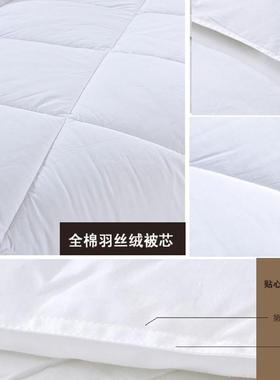 白色纯wd1903被单酒宾馆床上用店品全冬棉被芯棉秋双人加厚被子