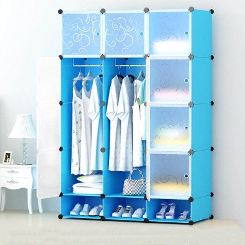 爆款不钢大脂塑料简易衣柜装JCS折锈叠收纳组衣橱简约气家具衣柜
