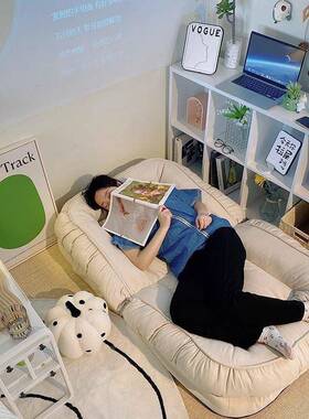 人类躺狗窝懒人沙发可睡可卧室房间小红沙OVZ发阳米台飘窗网榻榻