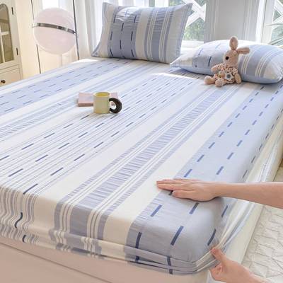 类加厚纯棉床垫笠单件100提全棉色织A花宿舍单人床套床全包保SHC