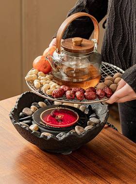 围养炉煮茶家用电陶ZMC炉煮茶器全套烤奶烧壶水茶具套装生玻璃具