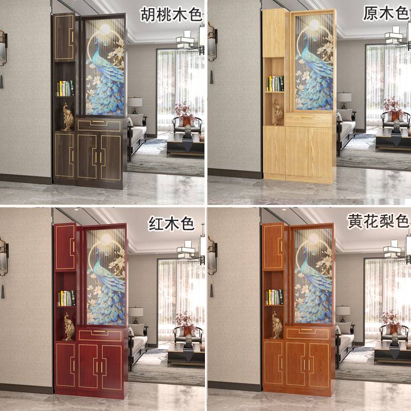 正对大门屏风柜隔断置物架现代简约轻奢进门入户客厅玄关柜遮挡