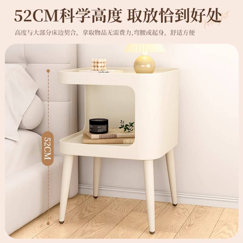 奶油风客厅沙发边几边柜现代简约床头柜铁艺创意床头小茶几小桌子