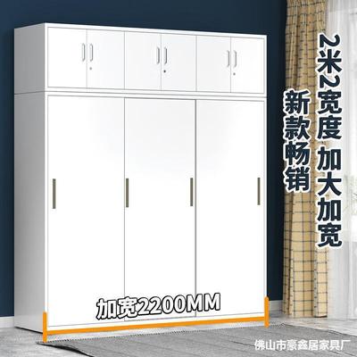 推钢制衣柜加厚带屉衣柜带锁衣柜抽门出租房印花拉衣柜大CFP容量