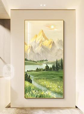日照山金户xwX13462正对门挂画简约大气山水景壁入画流水生财玄关