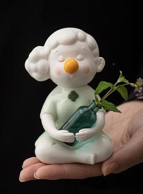丽陶创意大美瓷茶宠家居办公可桌装饰摆件爱女生CYG25743桌面迷你
