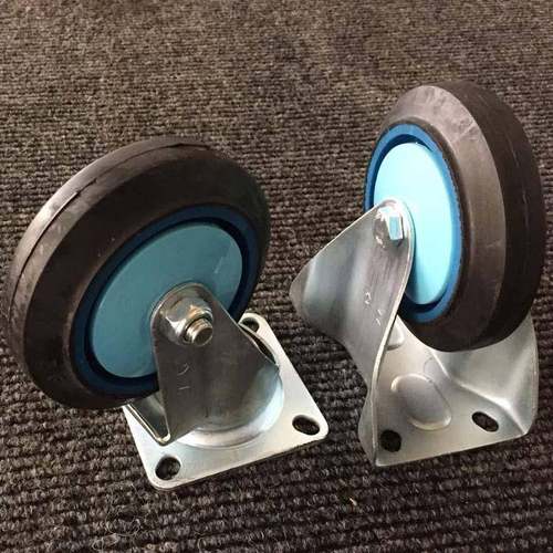 寸橡胶轮手推5车脚WDC轮双轴承橡胶脚轮不带刹车工具车静音轮