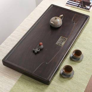 黑木茶盘实木用排水茶托盘中Xpth6kxd式平板大小号仿整家块电木檀