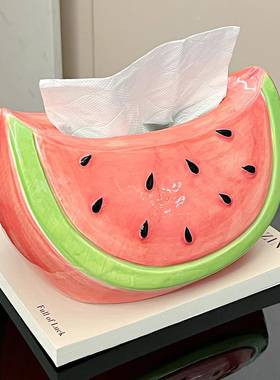 可爱西纸巾盒客瓜厅抽纸盒创瓷意餐巾抽纸盒陶抽纸盒BSZ家用高端