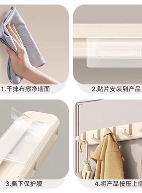 德国免打挂入壁户钩门隐形衣服孔浴室玄关衣帽衣架挂门后KLT墙上