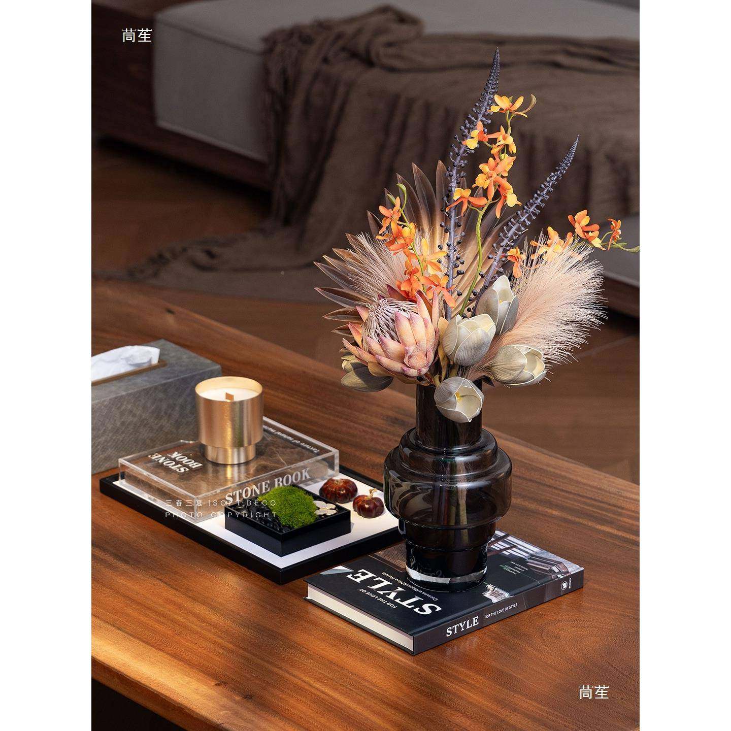 意式纸奢板间茶几桌面搭配托盘组合软装饰轻10095743品酒店花样瓶,家居饰品,装饰摆件,淘宝优惠券,粉丝福利购,淘宝优惠卷