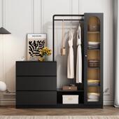 法式 复储古斗柜卧室小户型架物收纳4341柜床尾挂衣一体客轻厅奢置