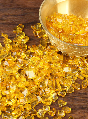 人造水晶碎石  黄x水晶碎石 七彩水晶碎石