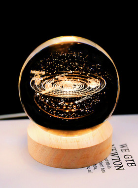 创意简约水晶球小夜灯摆件卧室睡眠灯宿舍床R上用女生生日礼物