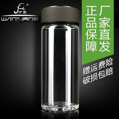 直发万象玻璃杯单层水杯大容量商务办公茶杯透明直Z身杯子34