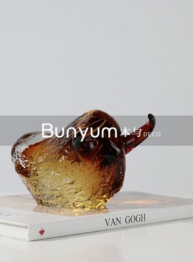 简约牛气冲天轻奢水晶q摆件桌面玄关书房样板间售楼处软装饰品