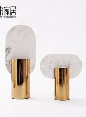 轻奢风金属大理石工艺品客厅电视柜摆设样板房玄关酒柜Z陈设小饰