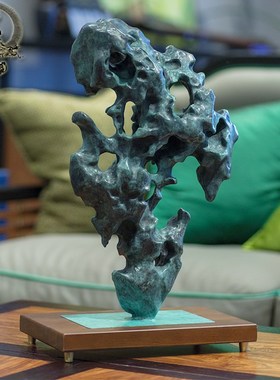 官作灵璧景观大小太湖靠山石敢当铜制山摆件创意家居Y办公桌装饰