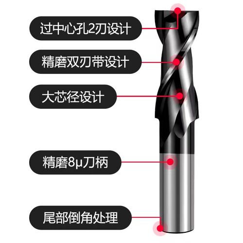 白钢2刃键槽铣刀M42高钴高速钢加硬铣刀2F全磨立铣刀1mm-25HSSCO8
