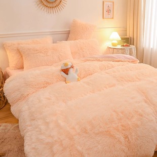 2024新款 加厚水貂绒床上四件套牛奶珊瑚绒R双面加绒床单被笠 冬季