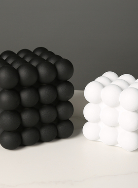 简约抽象艺术树脂几何摆件样板B间售楼处客厅玄关电视柜装饰品