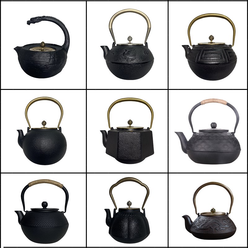 新中式茶几书房摆件样板r房茶具软装饰品售楼部铁壶茶壶茶杯烧水