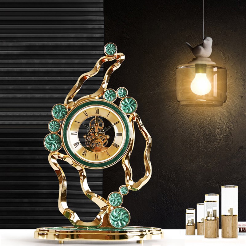 轻奢座钟家d用台式客厅创意时尚欧式钟表静音时钟简约摆件台钟