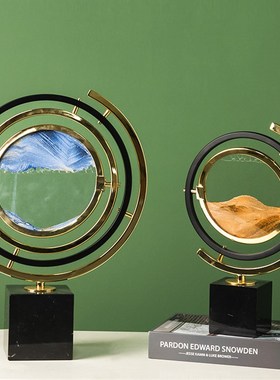 创意轻奢流沙画沙漏艺术摆件高z档客厅玄关办公室装饰品乔迁礼品
