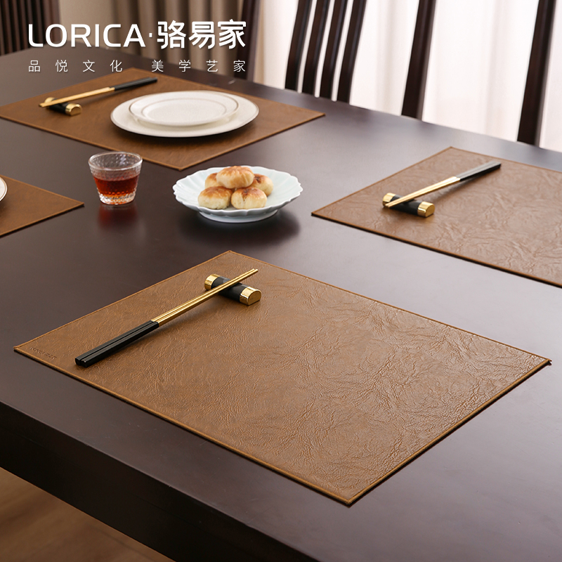餐垫高级感防水防油免洗餐桌隔热垫防I烫桌垫西餐碗垫杯垫P皮革