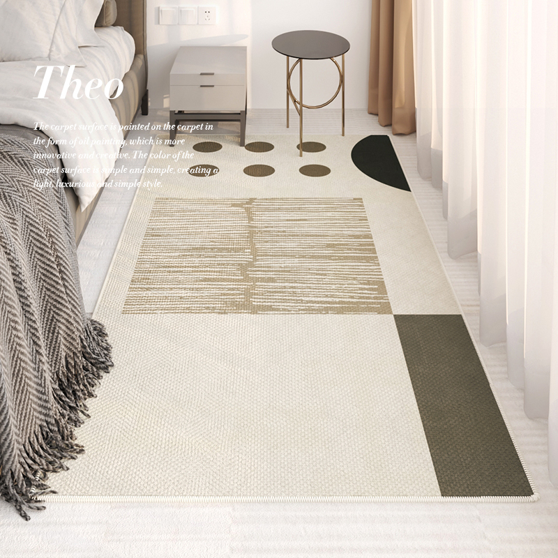 长条床边地毯客厅卧室地毯复古欧式高级轻奢床前沙发茶.几茶室地