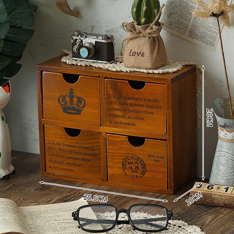 桌面收纳盒抽屉式日式柜r子钥匙门口玄关分隔收纳杂物梳妆台木盒