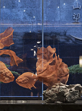 PIS原创不锈钢抽象吊饰雕y塑酒店会所展厅定制挂饰艺术软装